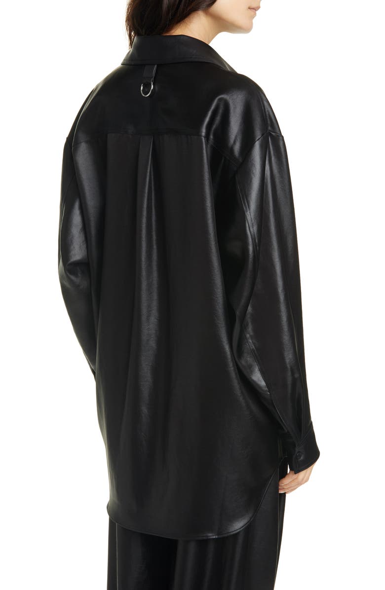 Tibi Celia Origami Sleeve Satin Shirt, Alternate, color,