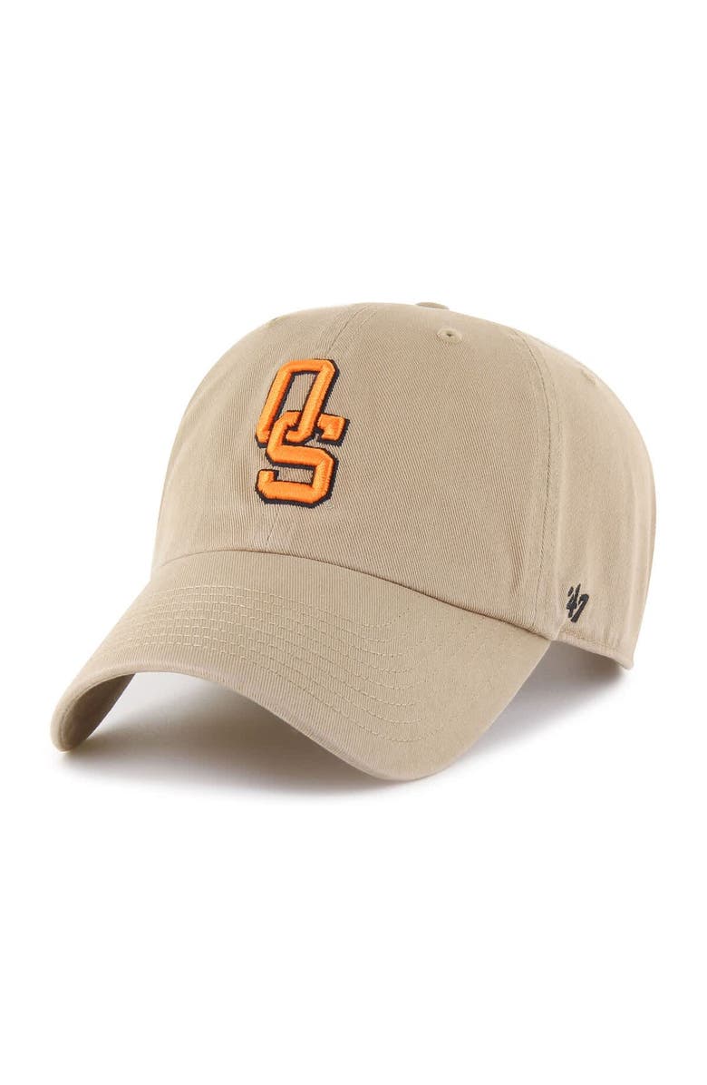 '47 Men's '47 Khaki Oklahoma State Cowboys Vault Clean Up Adjustable Hat, Main, color, Khaki