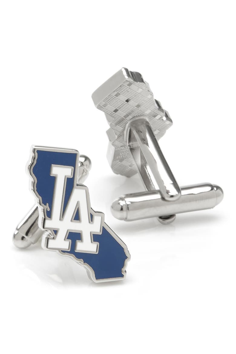 MLB LA Dodgers Cuff Links, Alternate, color, LA DODGERS STATE SHAPED