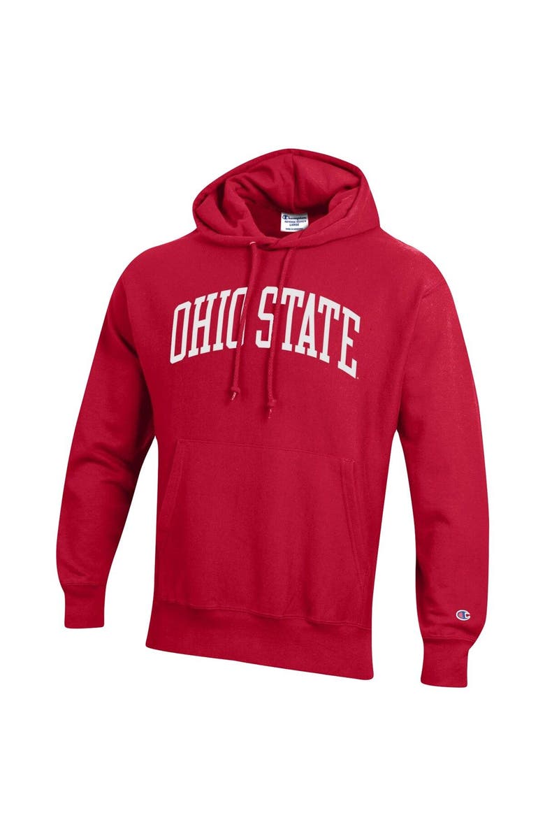 Champion Men's Champion Scarlet Ohio State Buckeyes Team Arch Reverse Weave Pullover Hoodie, Alternate, color, Scarlet