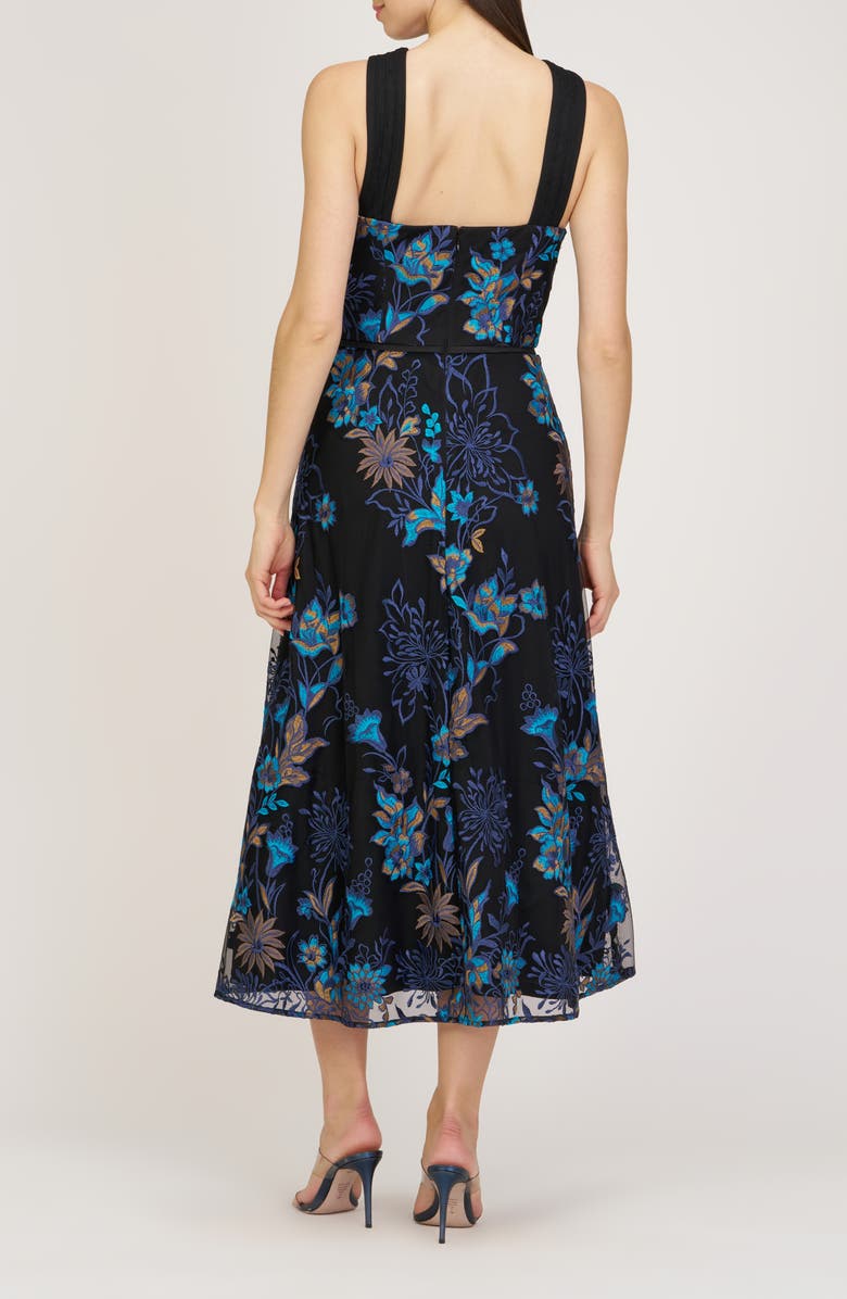 JS Collections Maggie Embroidered Sleeveless Gown, Alternate, color, Black Multi