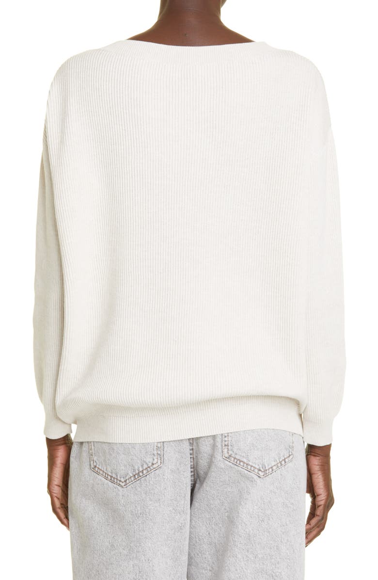 Brunello Cucinelli Pocket V-Neck Rib Sweater, Alternate, color,