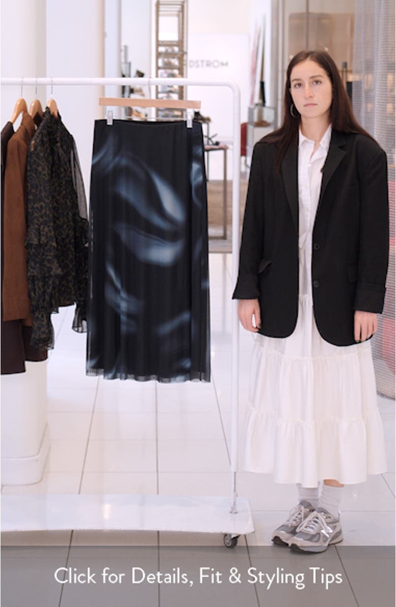 Blur Print Mesh Maxi Skirt, sales video thumbnail