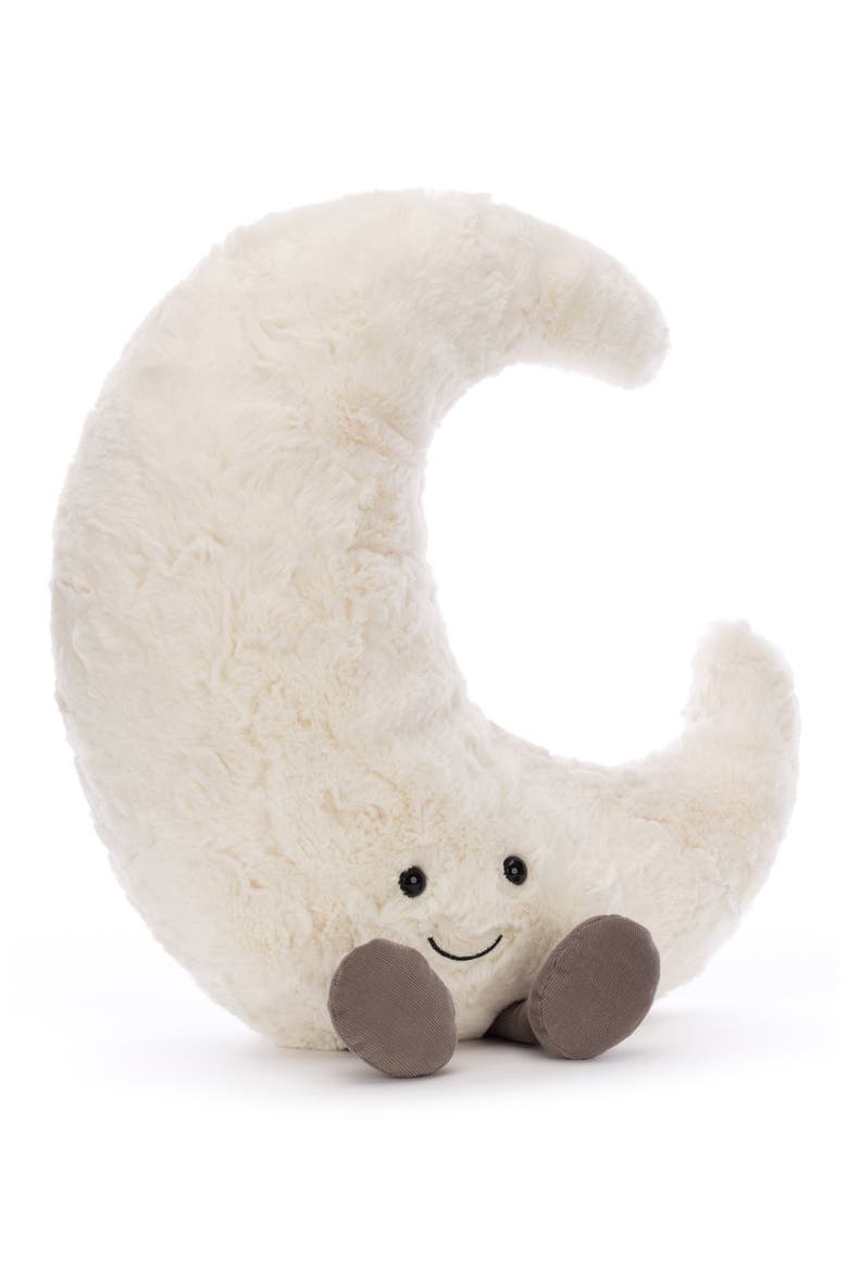 Huge Amusable Moon Plush Toy, Main, color, WHITE