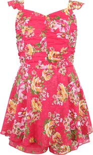 Zunie Kids' Flutter Sleeve Skirted Romper