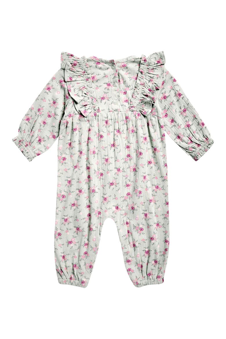Kids' Bubble Sleeve Romper, Alternate, color, GREEN SIGH DITSY DAISY
