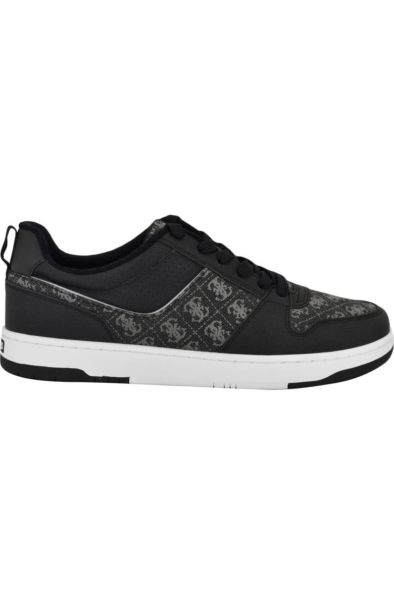 GUESS Tyron Monogram Sneaker, Alternate, color, Black/Silver Logo