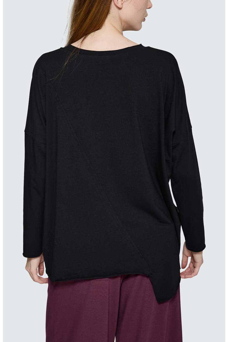 Greta Asymmetrical Blouse, Alternate, color, Black