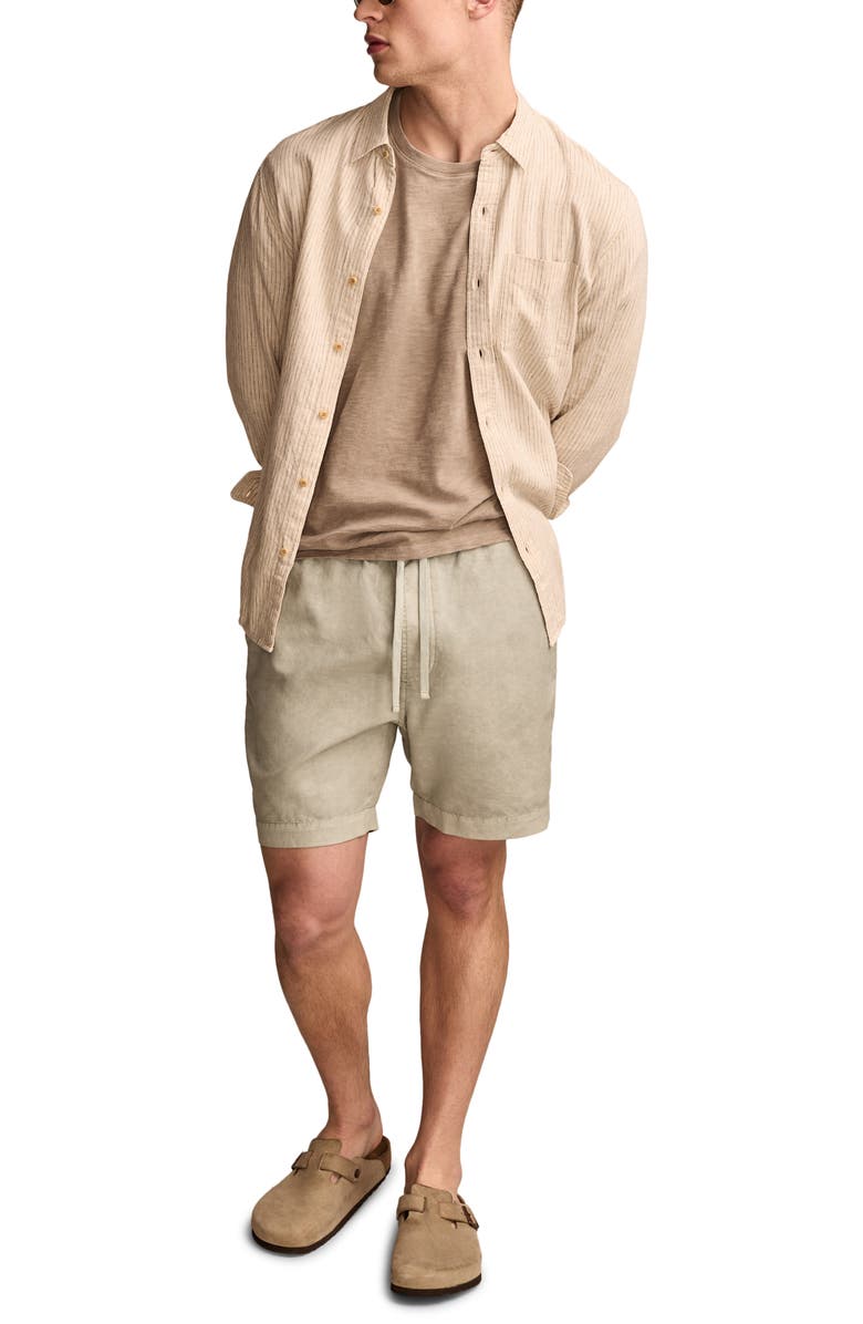 Lucky Brand 7-Inch Drawstring Waist Linen & Cotton Short, Alternate, color, Twill