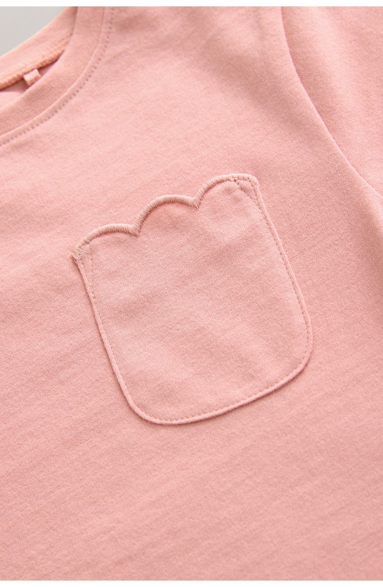 NEXT Kids' Scalloped Cotton Pocket T-Shirt, Alternate, color, Pink