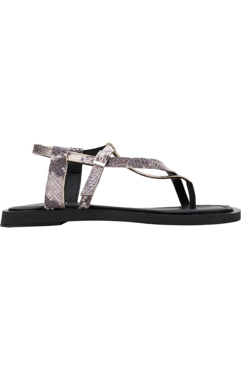 Forever & Always Shoes Morgana Leather Thong Sandal, Alternate, color, Black Leather