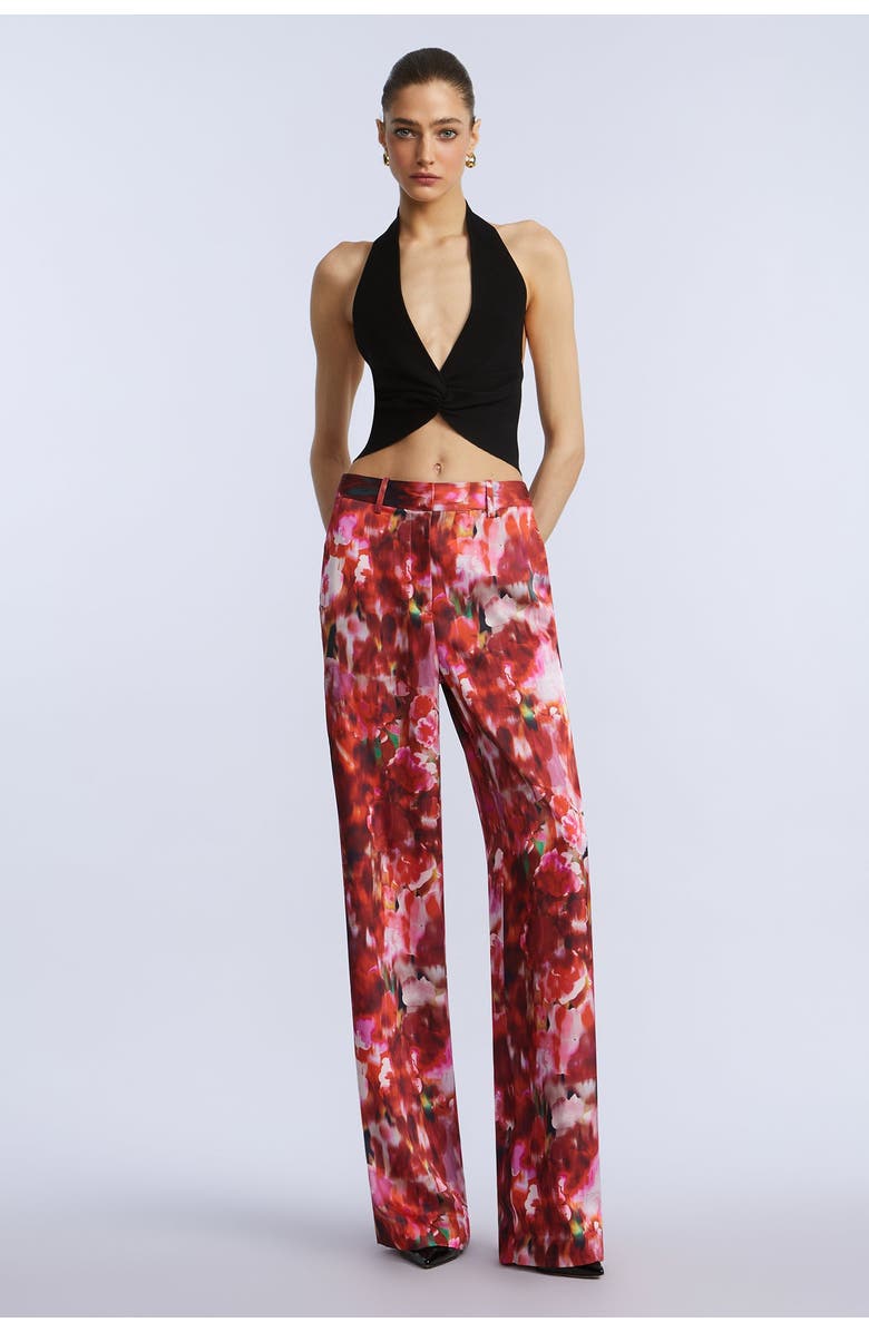 BCBGMAXAZRIA Washed Floral Pant, Alternate, color, Washed Rose Chili Pepper Print