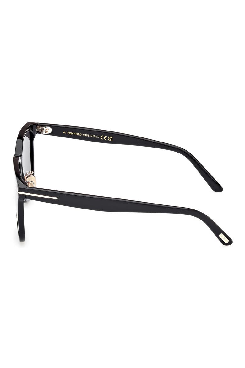 56mm Square Sunglasses, Alternate, color, SHINY BLACK / GRADIENT SMOKE