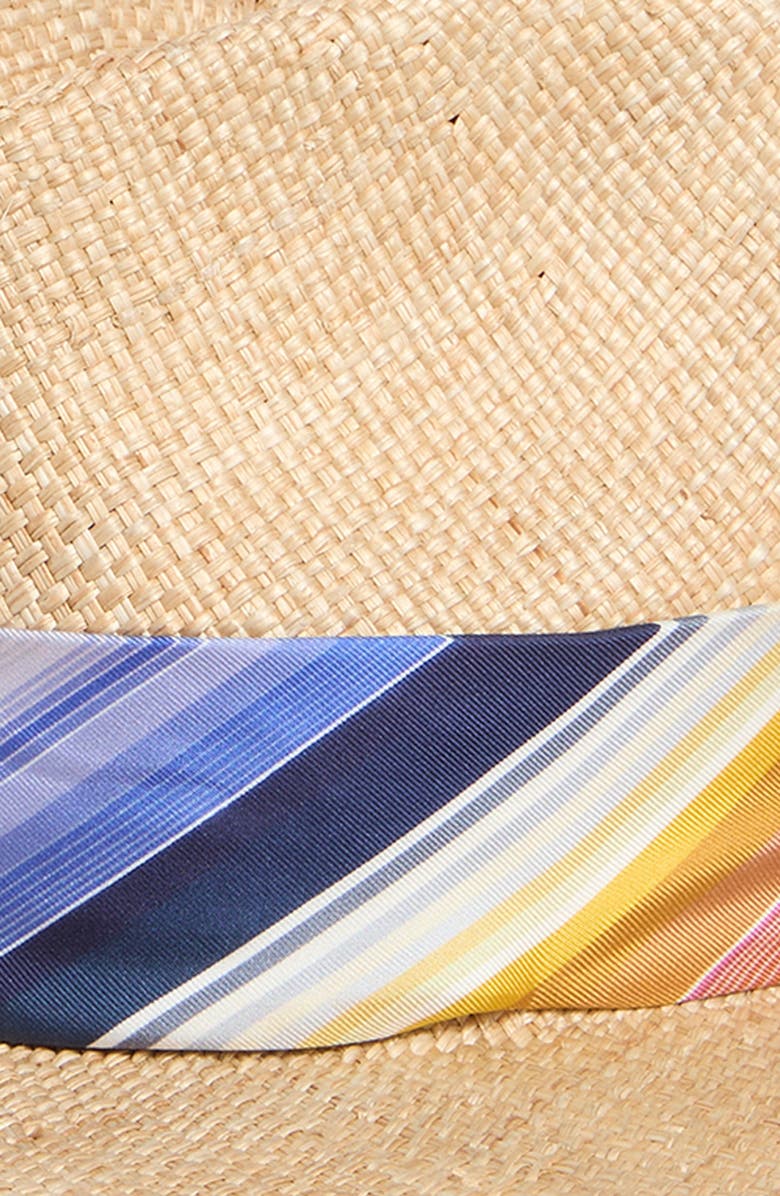 Missoni Scarf Trimmed Straw Sunhat, Alternate, color, 0003 Tan