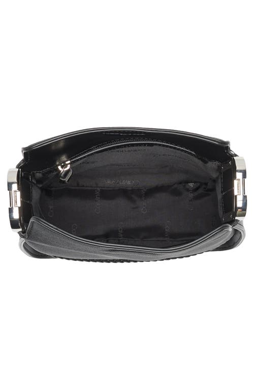 Calvin Klein Fay Whipstich Canvas Crossbody Bag In Black