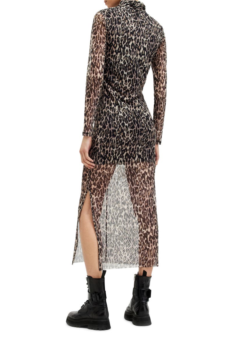 Tia Leopard Print Semisheer Long Sleeve Dress, Alternate, color, ANITA SOFT PINK