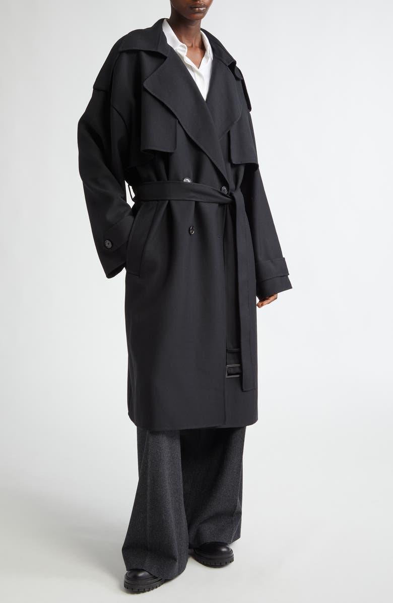 Michael Kors Collection Oversize Wool Blend Trench Coat, Alternate, color, 