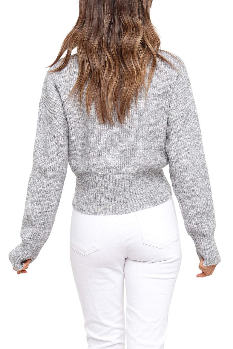 Captivate Tie Hem Sweater, Alternate, color, GREY