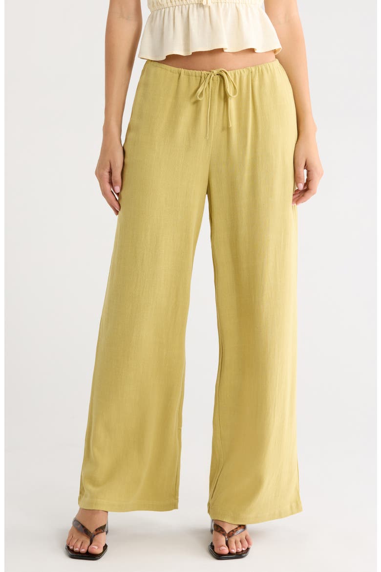 Milla Tie Waist Wide Leg Pants, Main, color, GREEN
