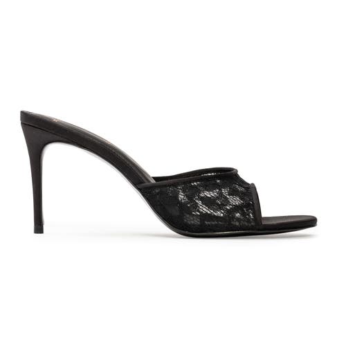 Black Suede Studio Celeste 80 Mule In Black