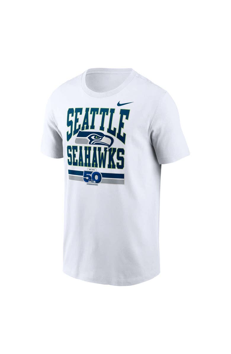 Nike Men's Nike White Seattle Seahawks 50th Season Essential T-Shirt, Alternate, color, White