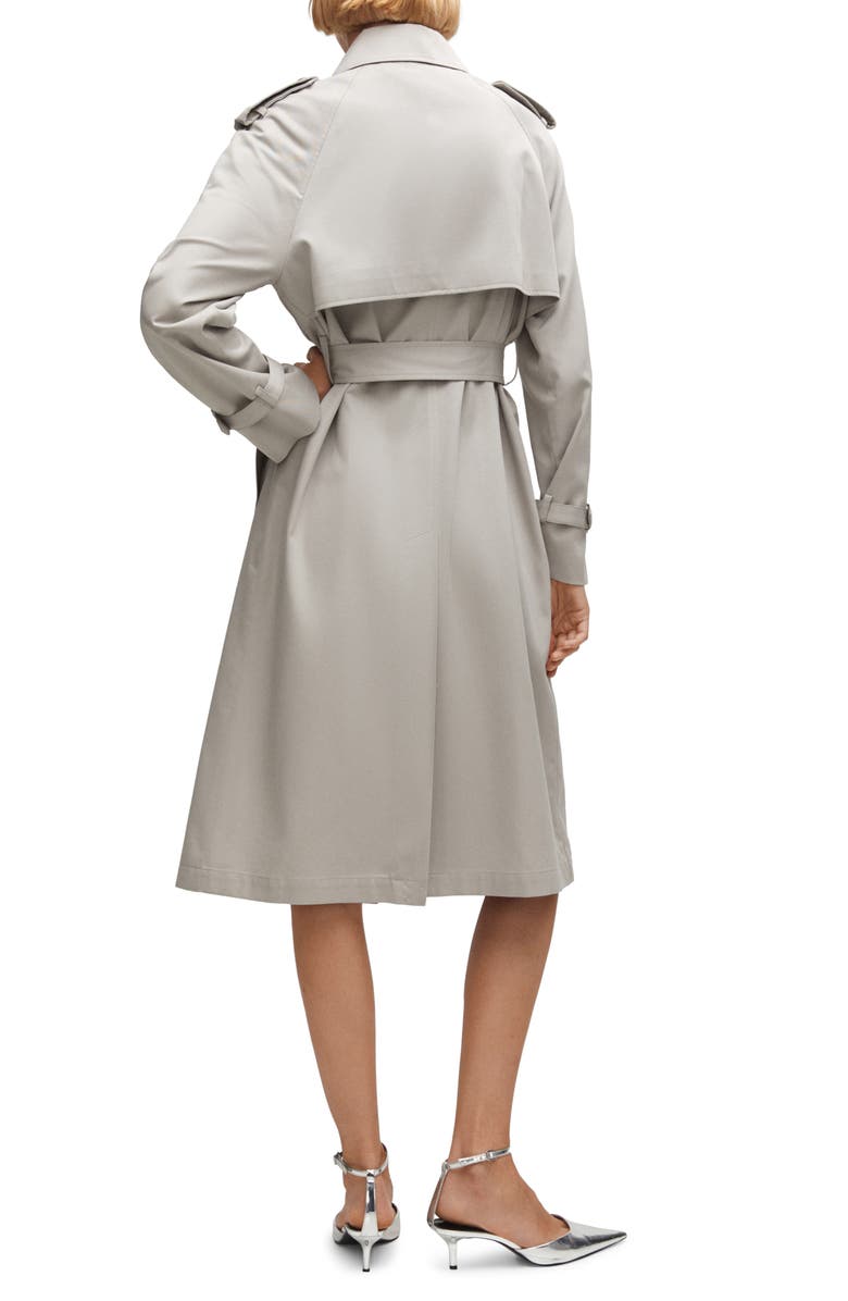 MANGO Belted Water Repellent Trench Coat, Alternate, color, 