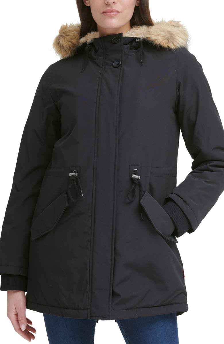 Levi's<sup>®</sup> Arctic Cloth Water Resistant Hooded Parka with Removable Faux Fur Trim, Alternate, color, 