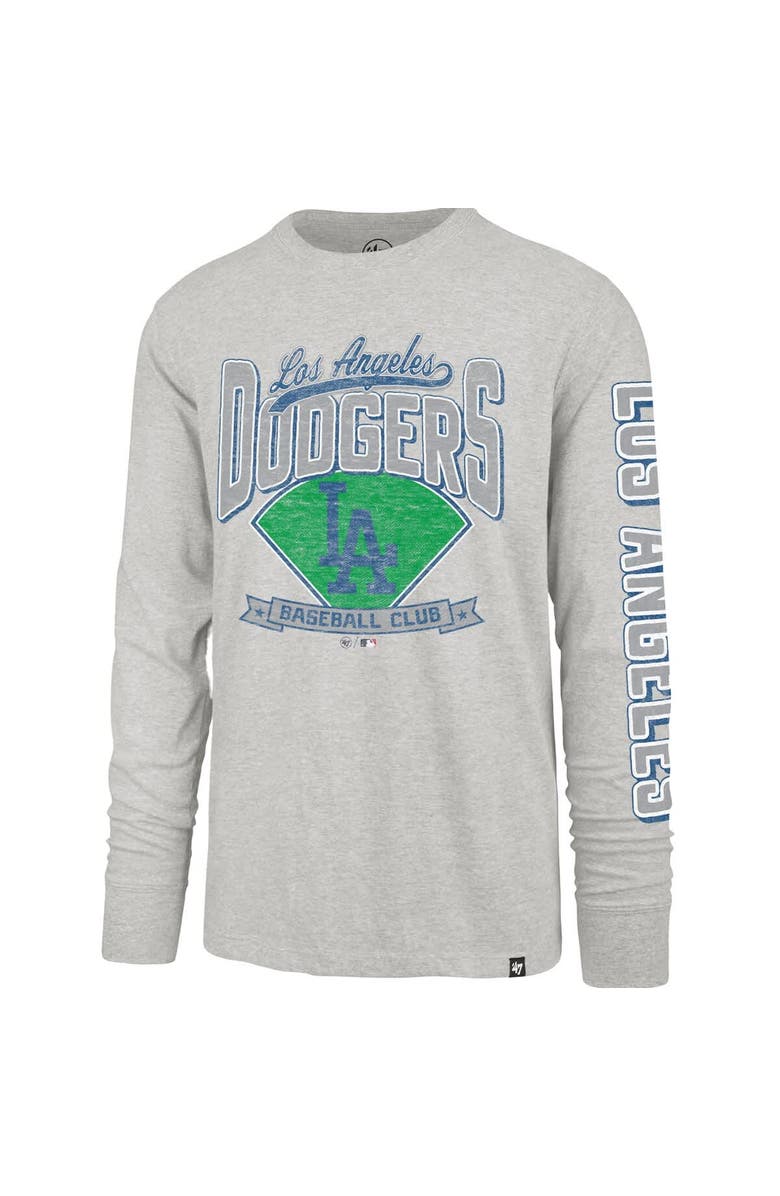 '47 Men's '47 Gray Los Angeles Dodgers Fair Ball Franklin Long Sleeve T-Shirt, Alternate, color, Gray