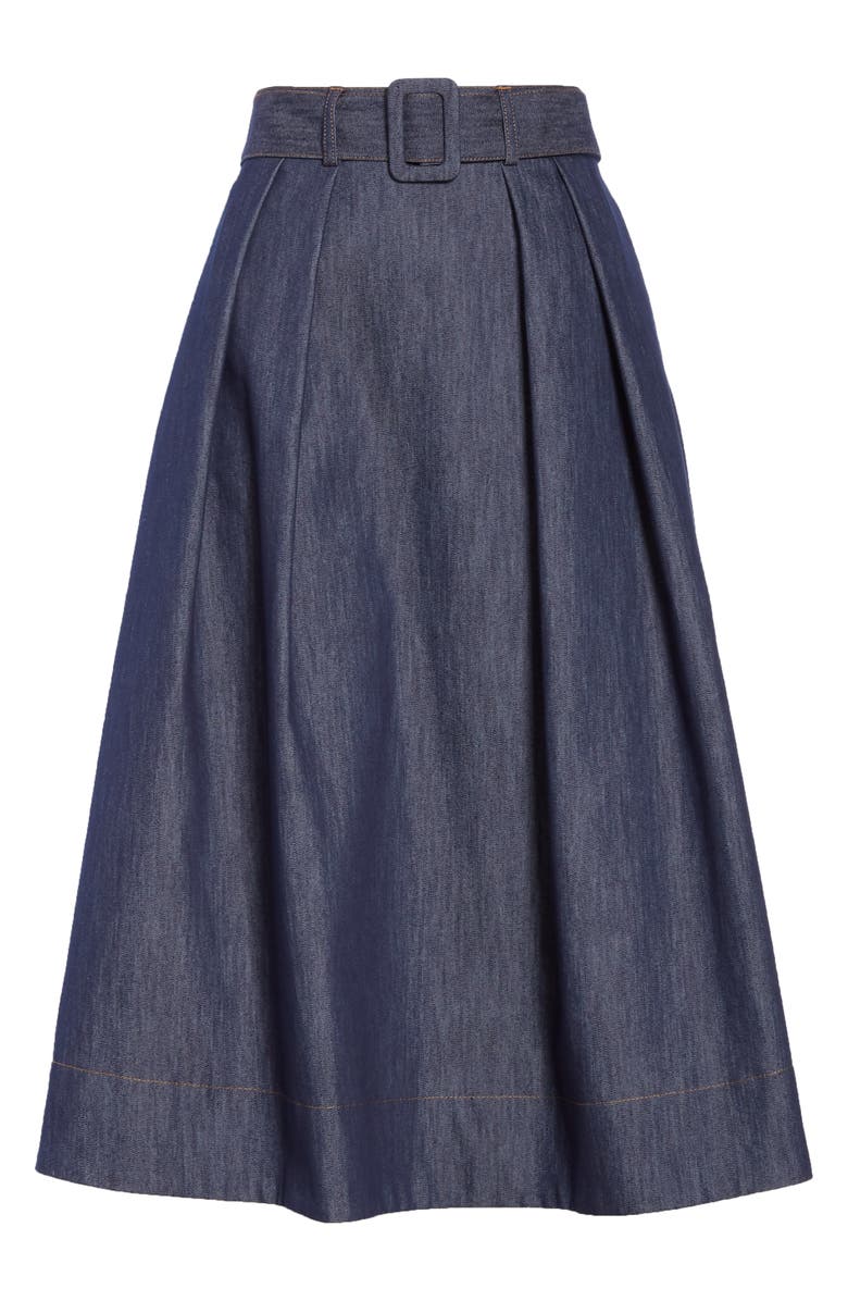Tommy x Zendaya Belted Denim Skirt, Alternate, color, 