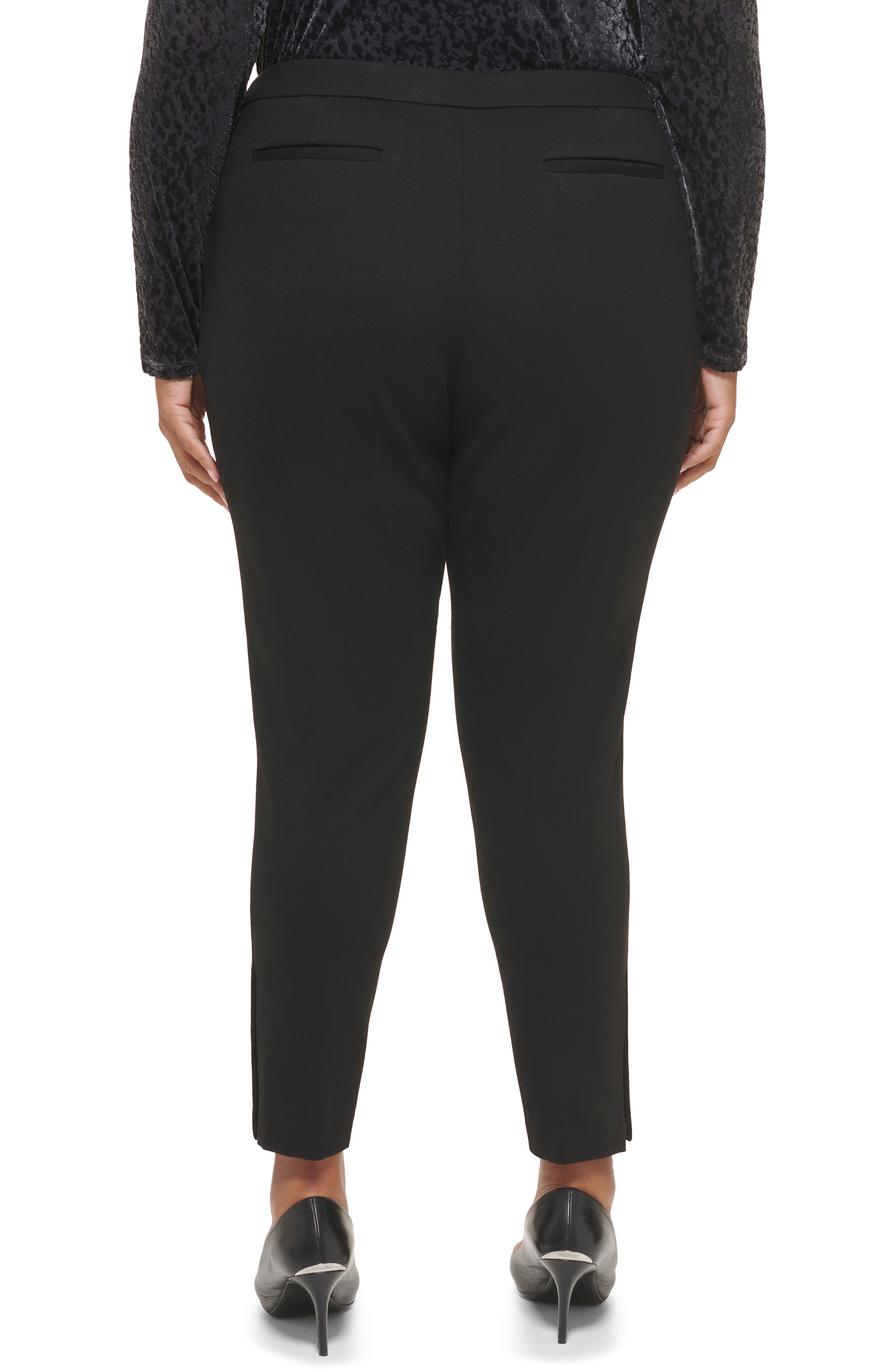 Ponte Pleat Front Slim Leg Pants - image 2