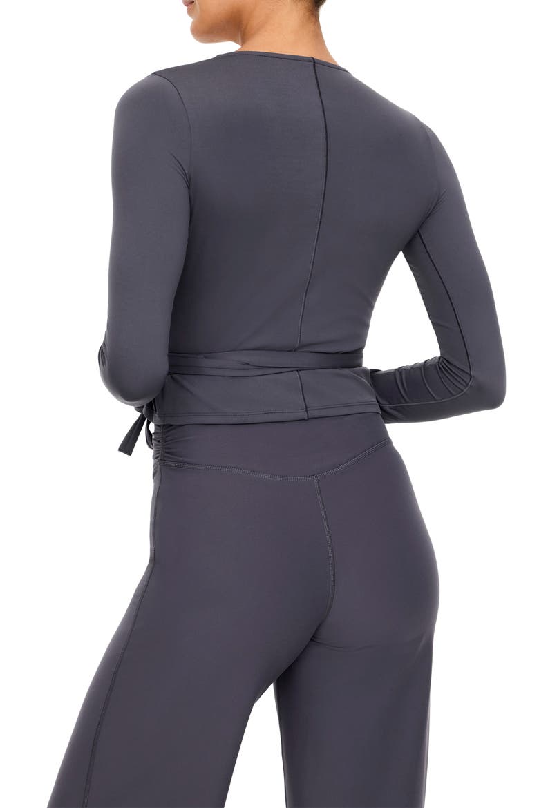 Ballet Wrap Top, Alternate, color, DARK SLATE