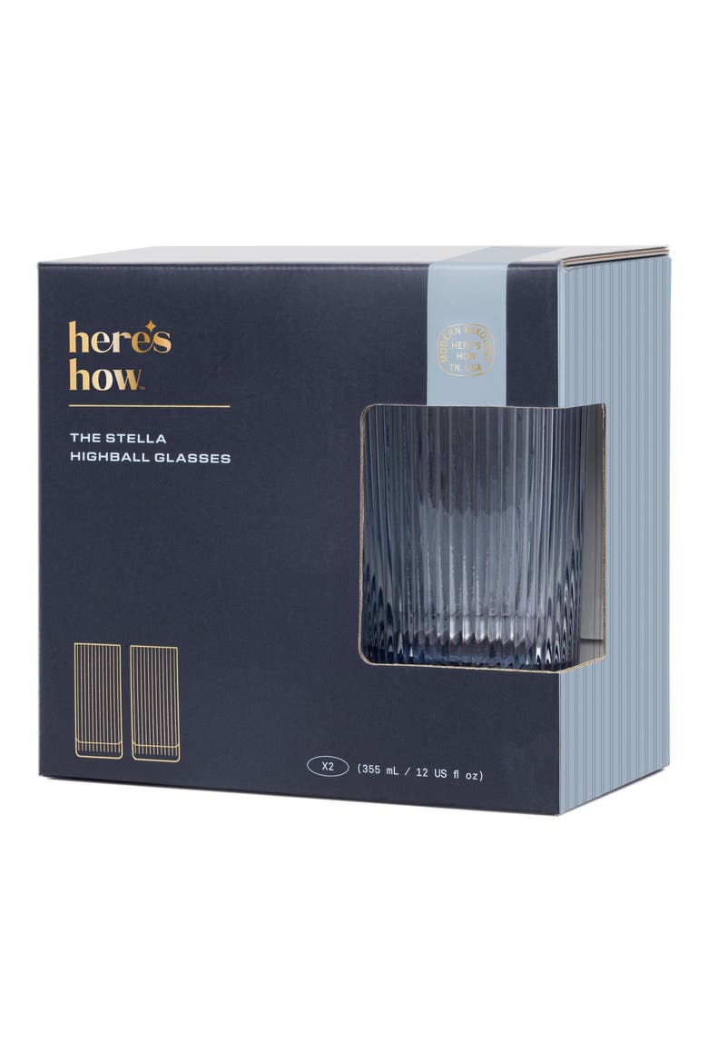 Stella Highball Glasses, Alternate, color, BLUE