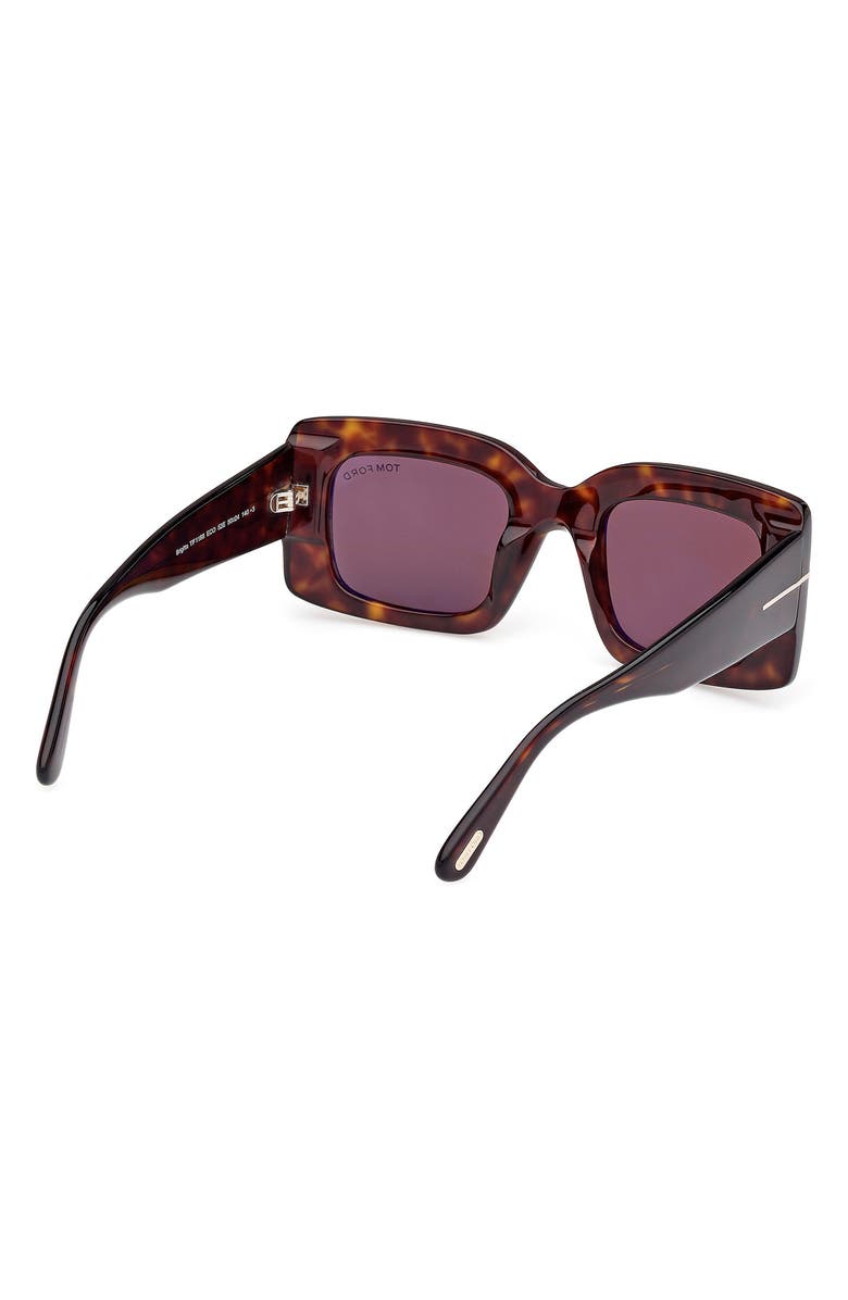 TOM FORD Brigitta 50mm Rectangular Sunglasses, Alternate, color, Dark Havana / Brown