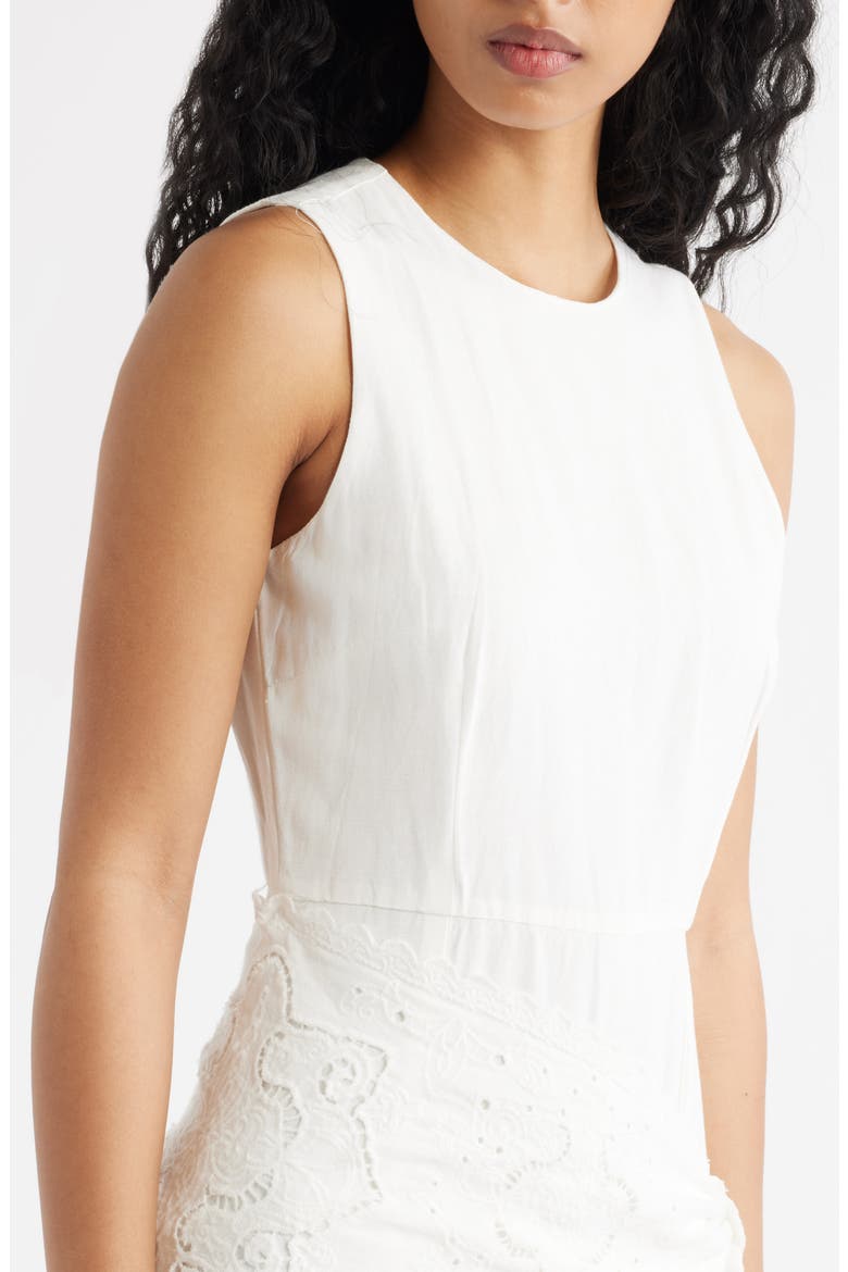 Embroidered Handkerchief Midi Dress, Alternate, color, ECRU