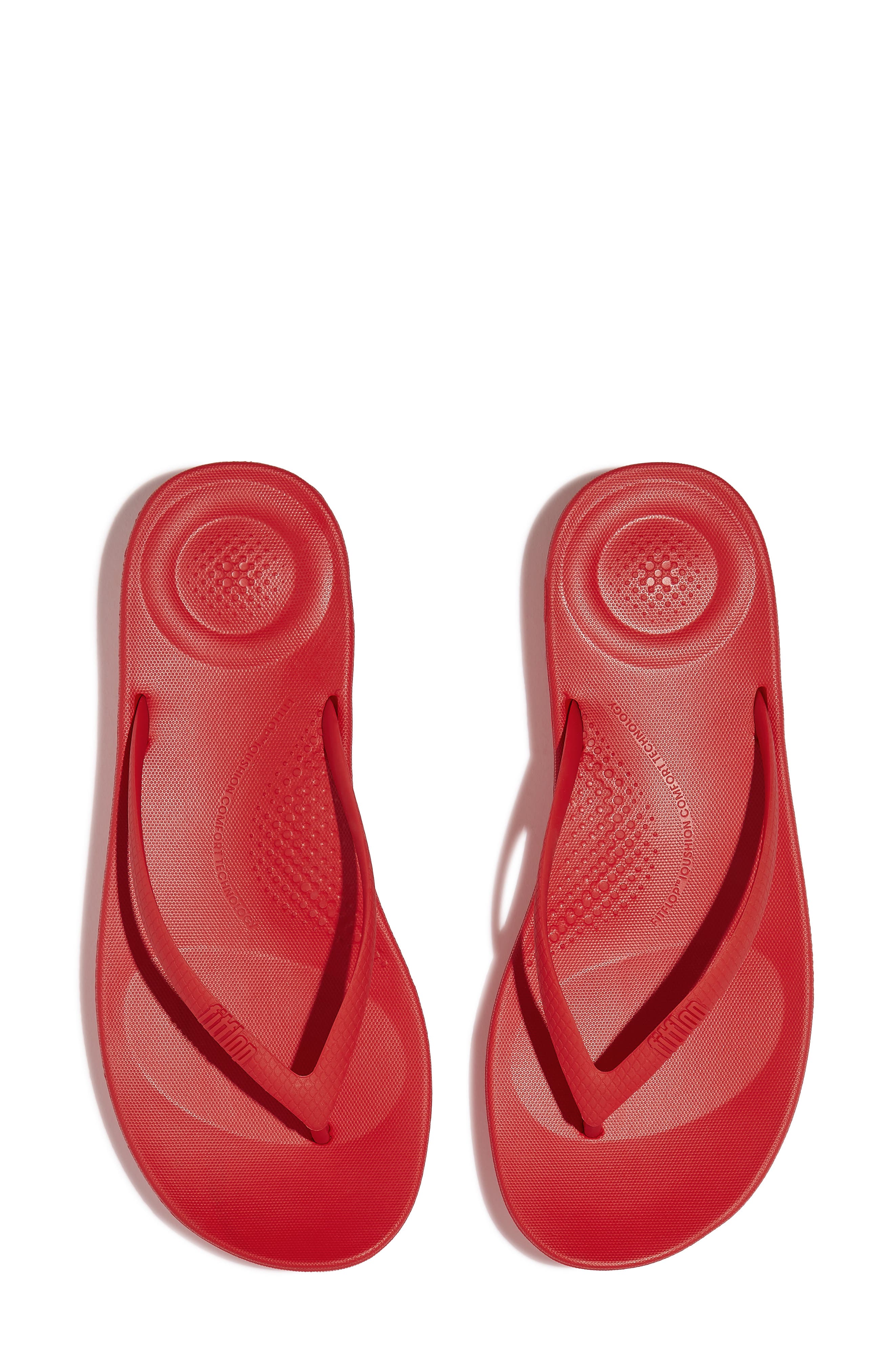 FitFlop iQushion Flip Flop, Alternate, color, Red