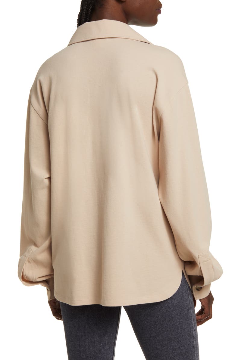 Treasure & Bond Oversize Long Sleeve Cotton Polo, Alternate, color,