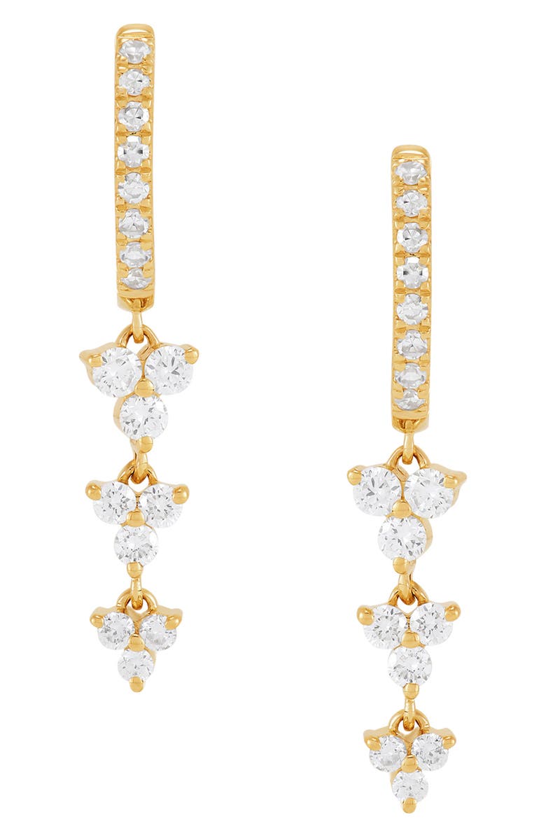 Frankie & Zoe 10K Yellow Gold Lab Grown Diamond Drop Huggie Hoop Earrings, Main, color, Yellow Gold