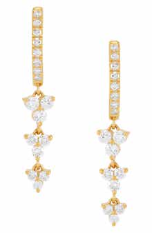 Frankie & Zoe 10K Yellow Gold Lab Grown Diamond Drop Huggie Hoop Earrings