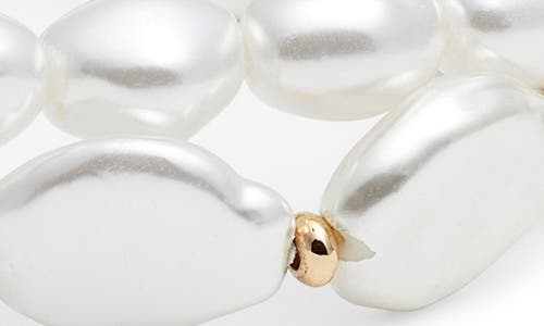 Shop Nordstrom Set Of 2 Mixed Faux Pearl Stretch Bracelets In White