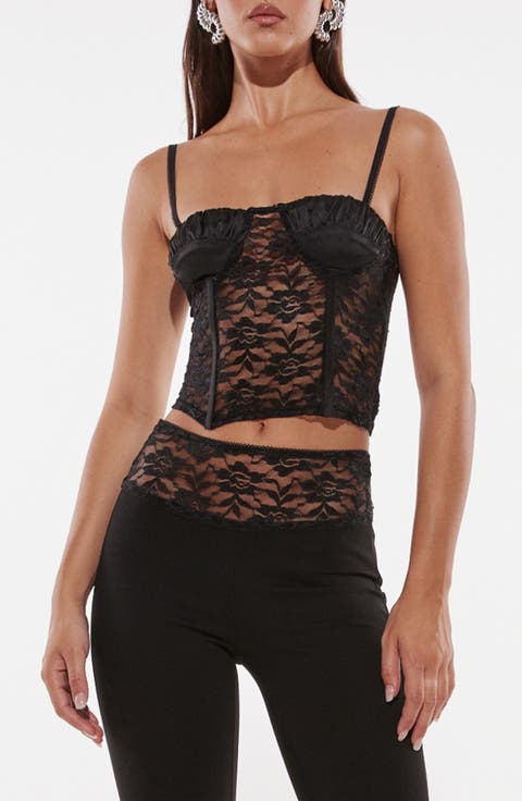 Melanie Sheer Lace Crop Top