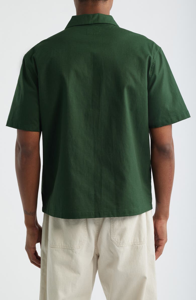 PacSun Elai Cotton & Linen Camp Shirt, Alternate, color, Green