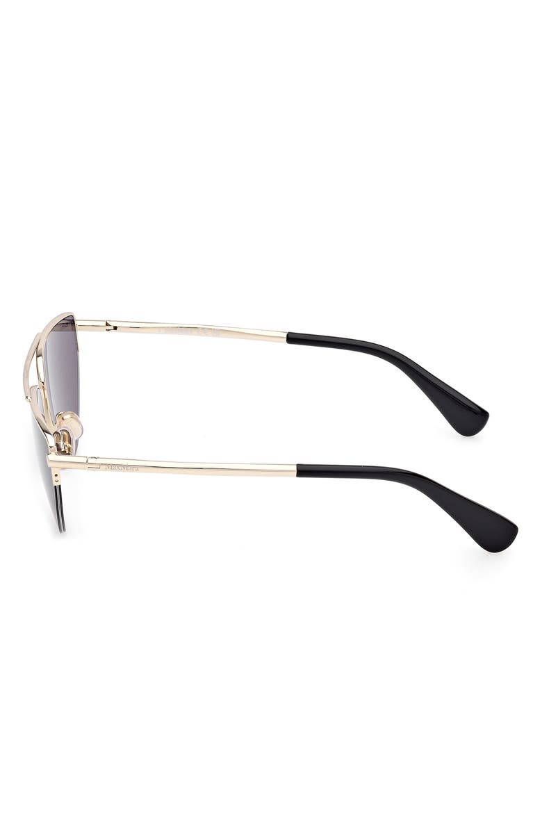 Max Mara 58mm Cat Eye Sunglasses, Alternate, color, Shiny Pale Gold/ Black / Smoke