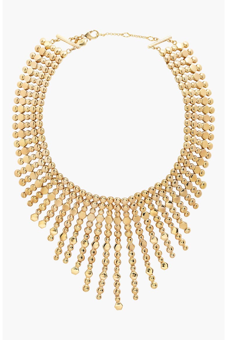 Bib Statement Necklace, Main, color, GOLD