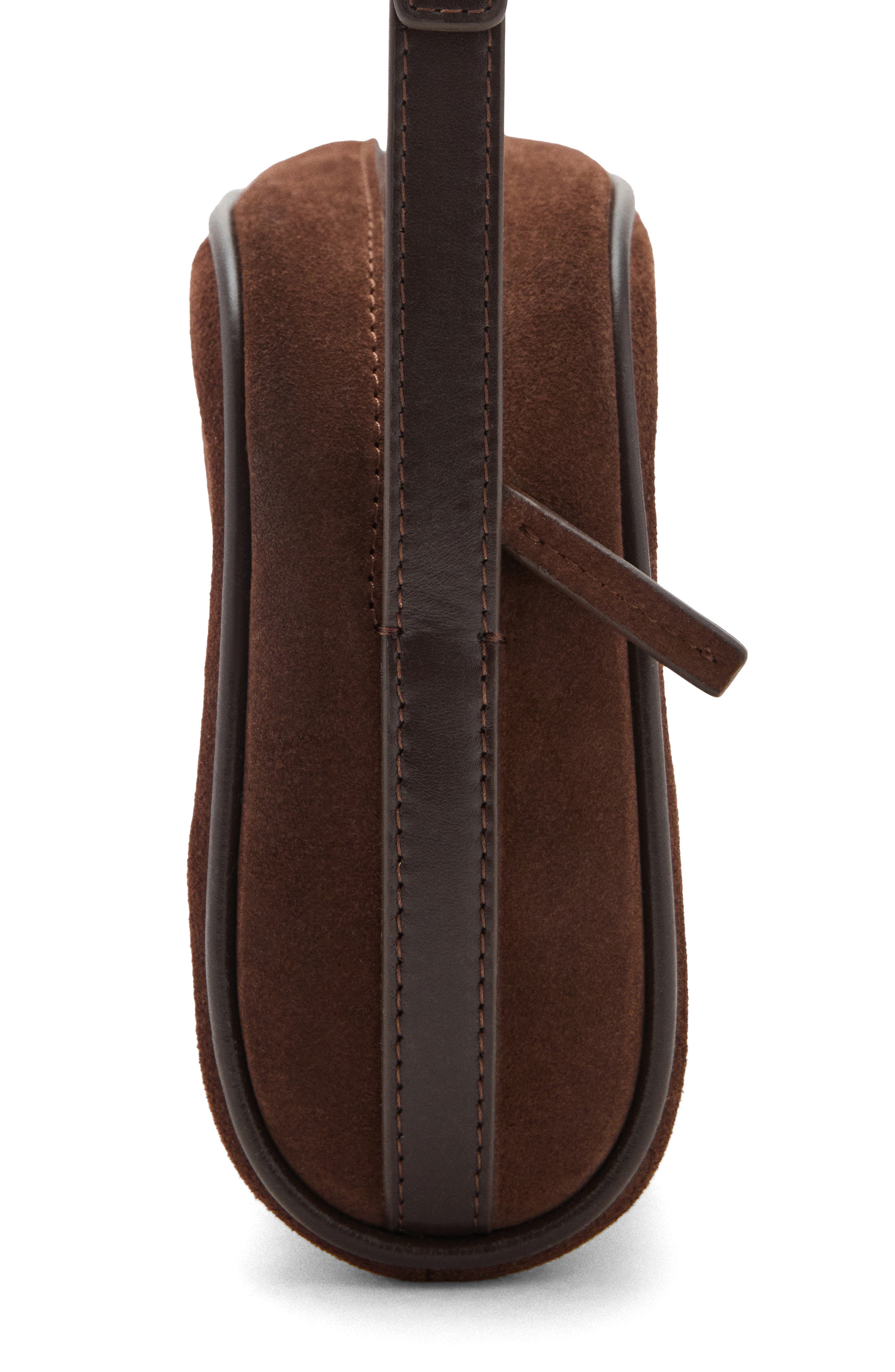 MANGO Suede Shoulder Bag, Alternate, color, Chocolate