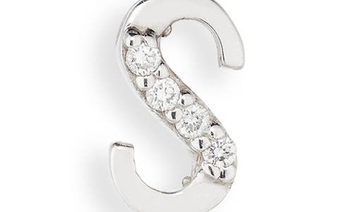 Lana 14k Gold Diamond Initial Single Stud Earring In White