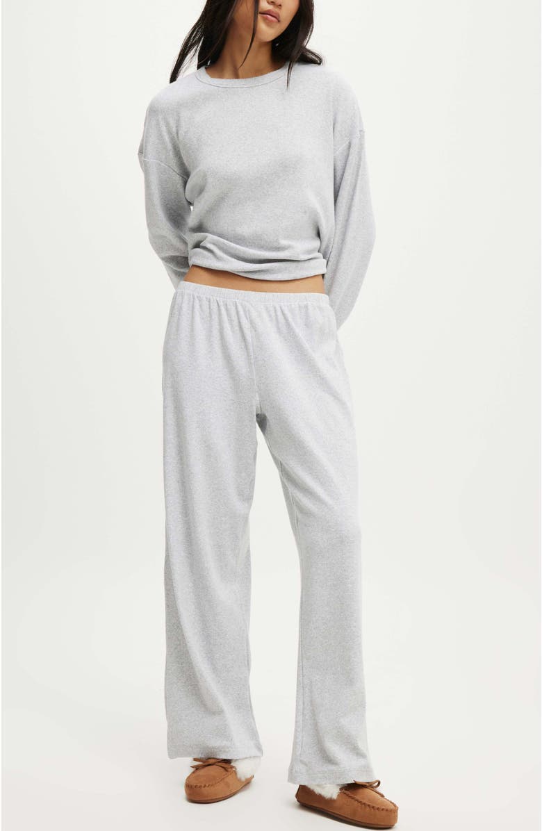 COTTON ON BODY Women's Pointelle Relaxed Wide Leg Pant, Alternate, color, 