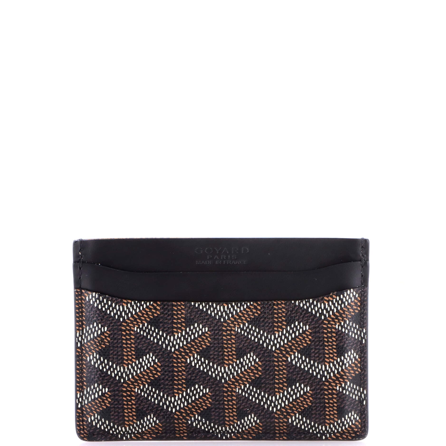 Saint Sulpice Card Holder Coated Canvas, Main, color, Black