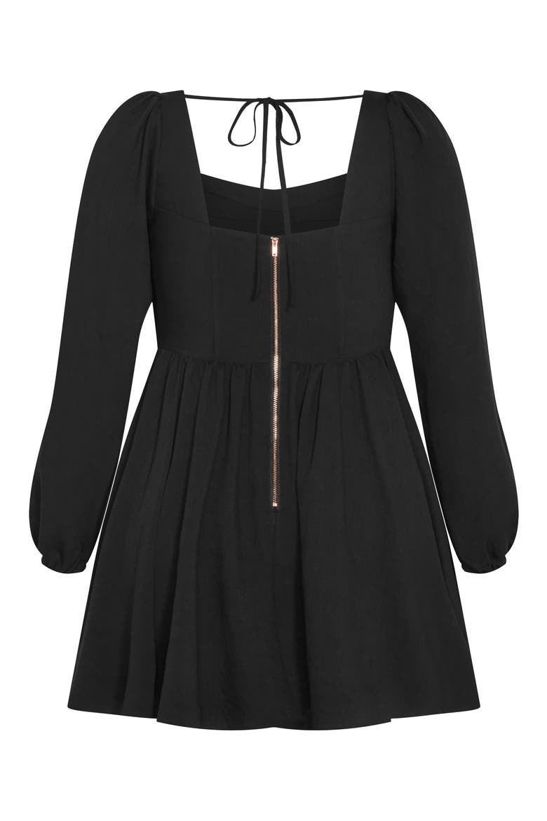 Cordelia Long Sleeve Minidress, Alternate, color, BLACK