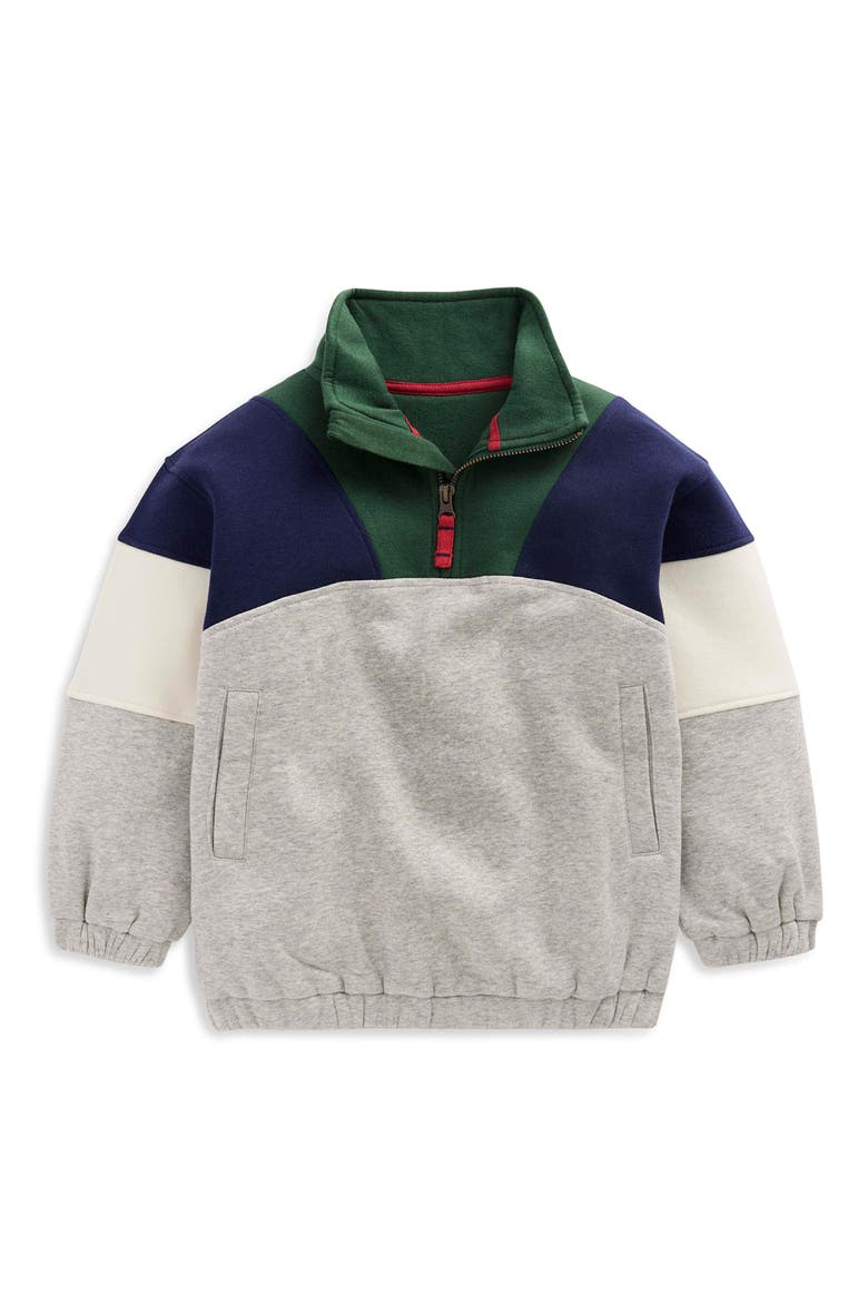 Kids' Colorblocked Half-Zip Pullover Sweatshirt, Main, color, GREY COLOURBLOCK
