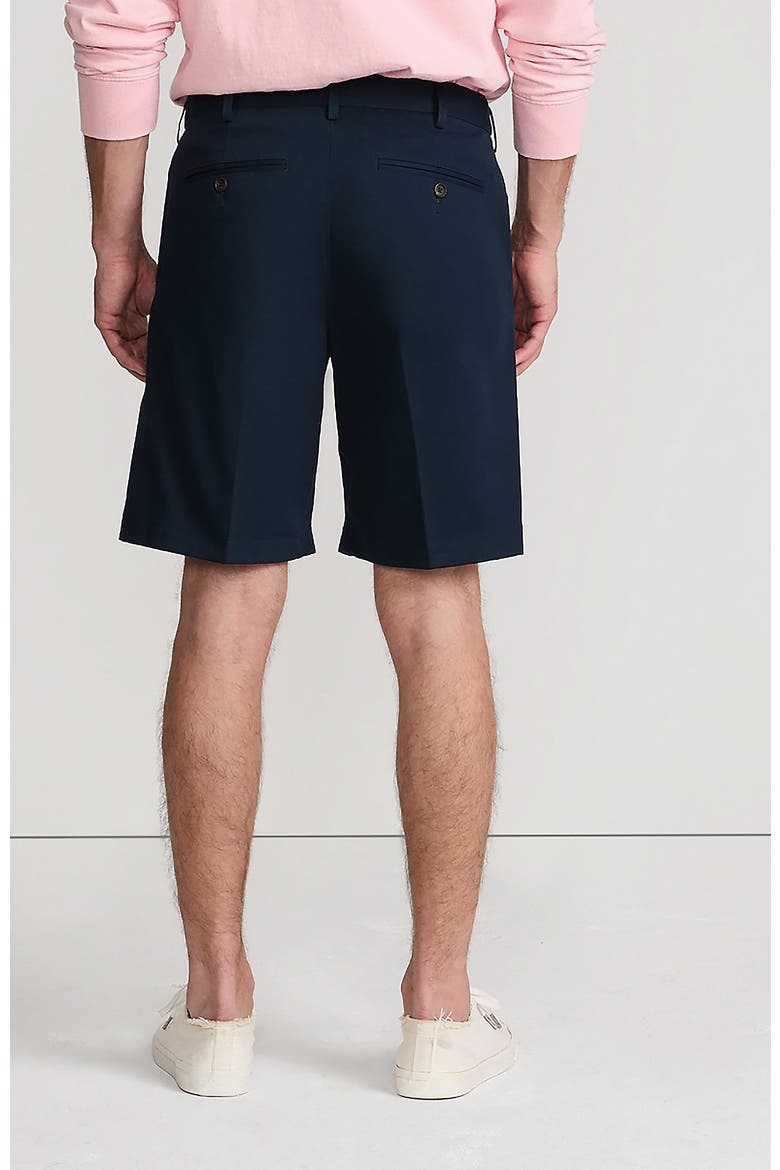 Comfort Waist Pleated 9" No Iron Chino Shorts, Alternate, color, Radiant Navy